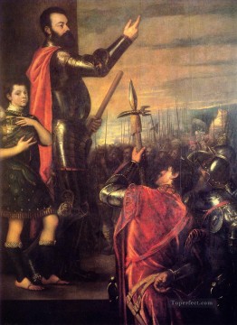 ティツィアーノ Painting - アルフォンソ・ダヴァロの演説 1540年 ティツィアーノ・ティツィアーノ